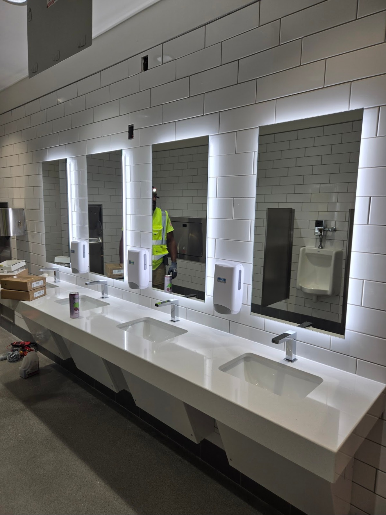 Commercial restroom illuminated mirrors and lighting in Washington, DC — Schmidt's Electrical