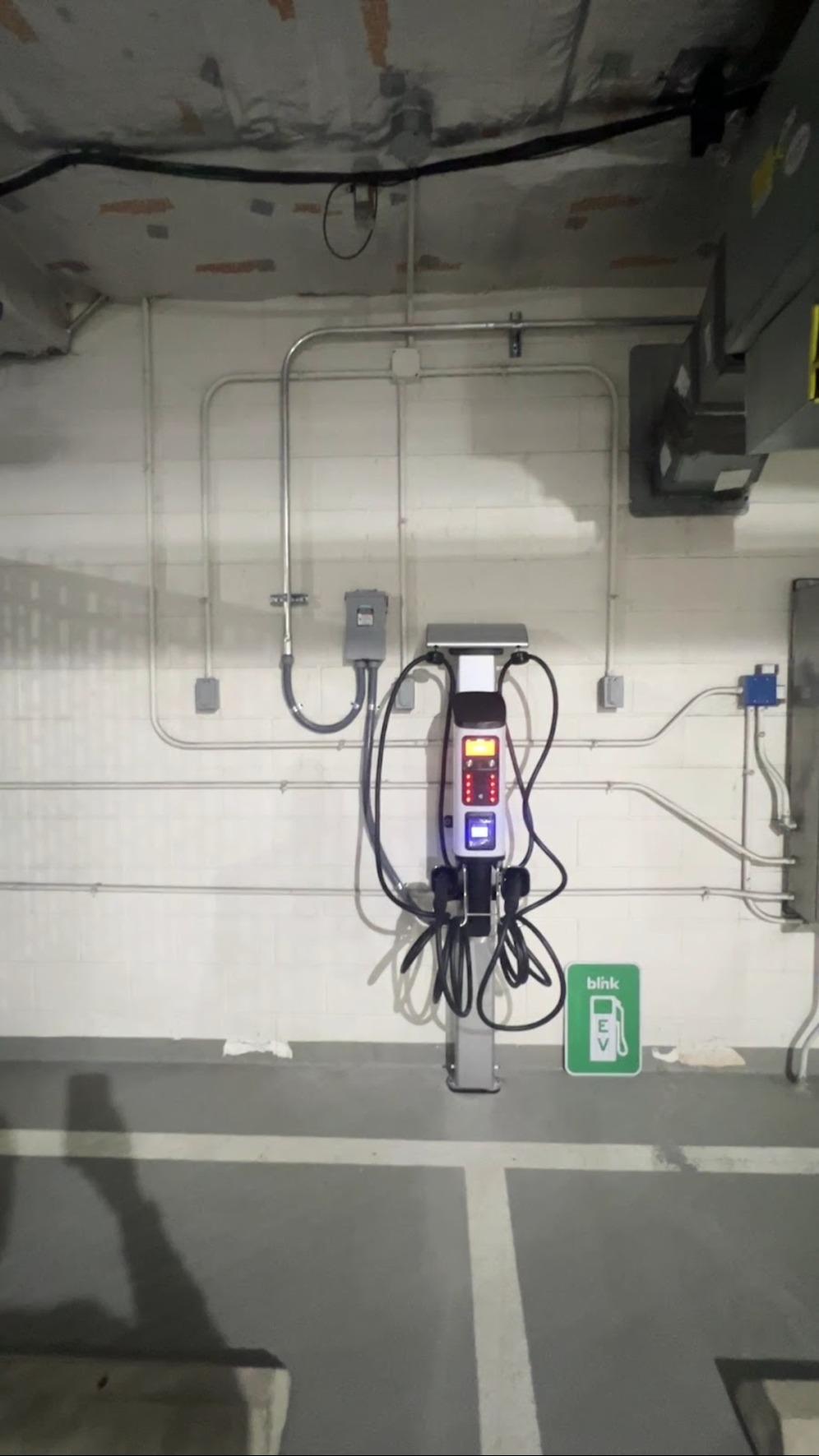 Installed parking garage EV charger in Washington, DC — Schmidt's Electrical