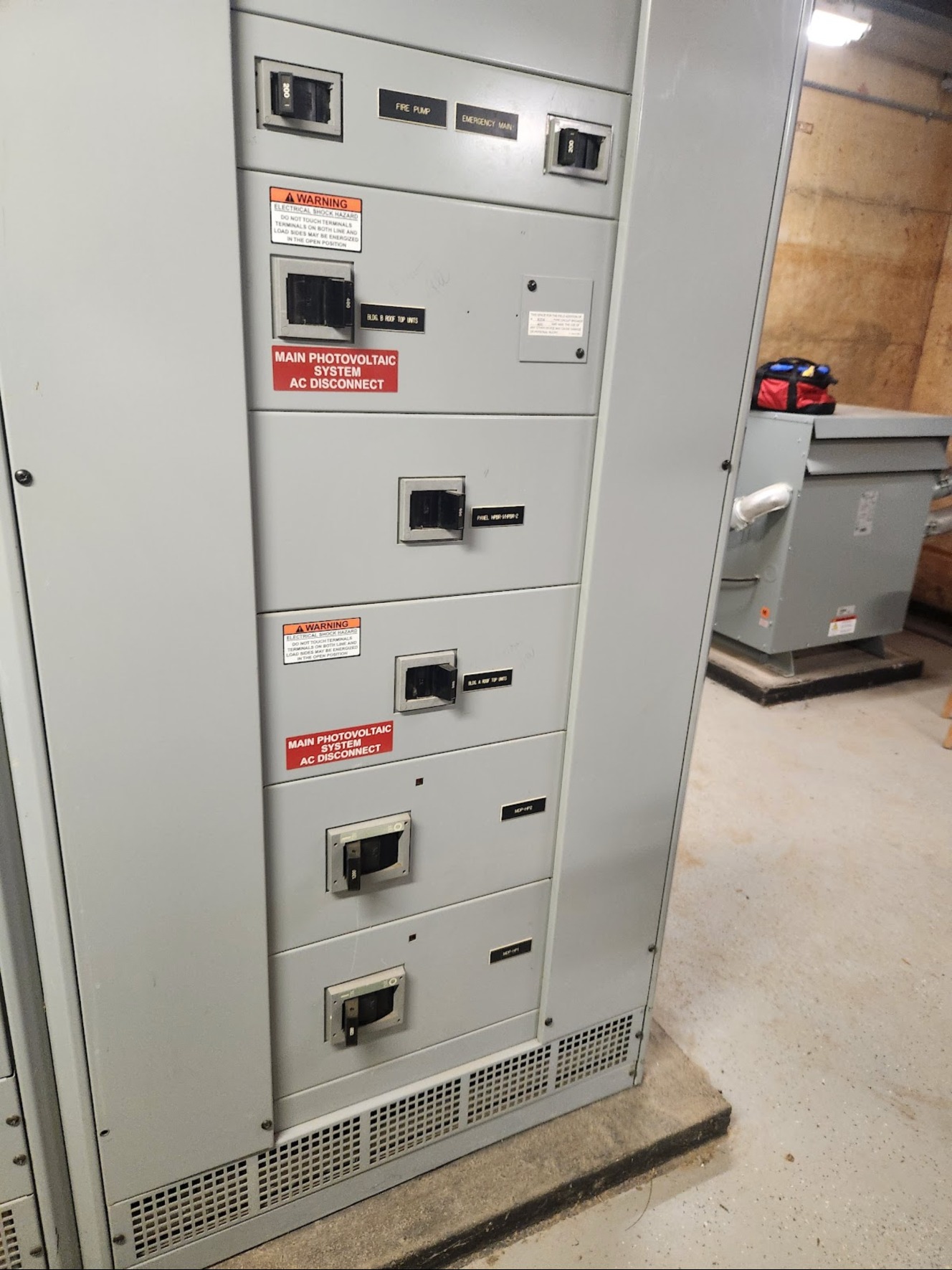 Commercial switchgear and solar AC disconnect in Washington, DC — Schmidt's Electrical